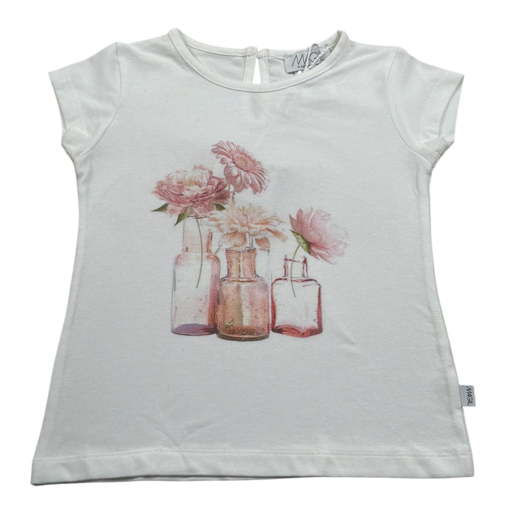 Magil T-Shirt Girocollo tinta unita con Stampe Bianco per Neonata FN26167N BIANCO MAGIL 