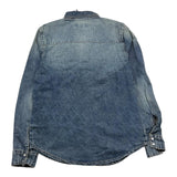 Zu+Elements Camicia Manica Lunga Tinta Unita In Denim Blu Per Bambino