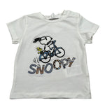 M+E' T-Shirt Girocoll tinta unita con Ricami Bianco per Neonato UEM0285 BIANCO M+E' 