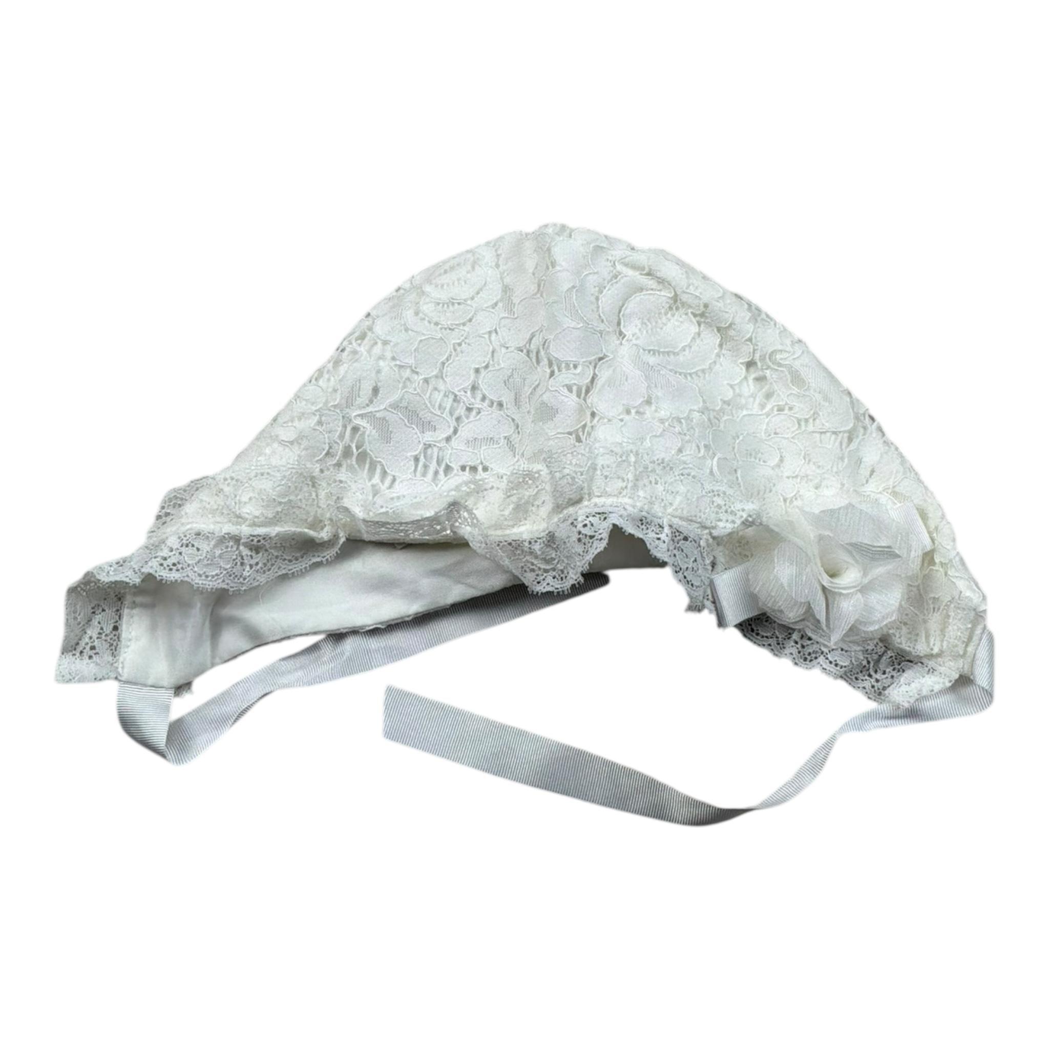 Marlu' Cappello Tinta Unita con Ricami per Neonata EC29U BIANCO MARLU' 