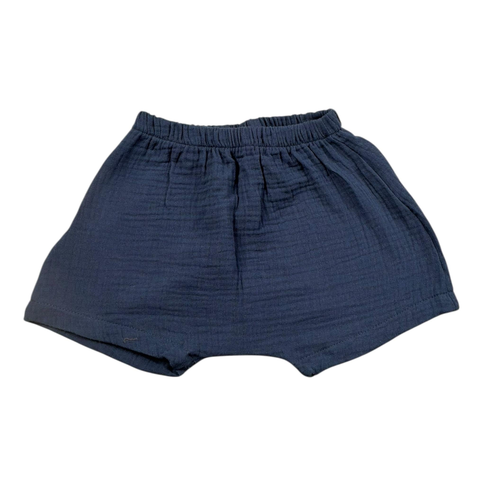 Petit Indi Bermuda Tinta Unita con Elastico In Vita per Neonato BL BLU PETIT INDI 