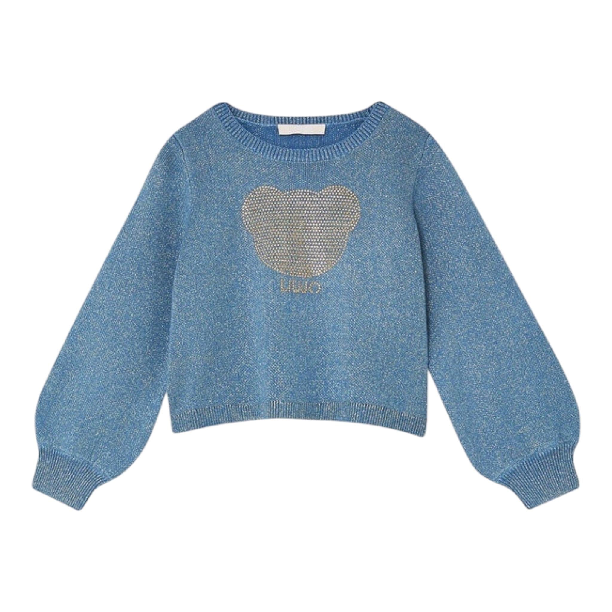 LIU JO maglia girocollo tinta unita lurex Blu per Neonata KF4075N BLU LIU JO 
