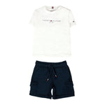 Tommy Hilfiger Completo 2 Pezzi Bermuda-T-Shirt per Bambino KB0KB09661J BIANCO TOMMY HILFIGER 