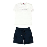 Tommy Hilfiger Completo 2 Pezzi Bermuda-T-Shirt per Bambino KB0KB09661J BIANCO TOMMY HILFIGER 
