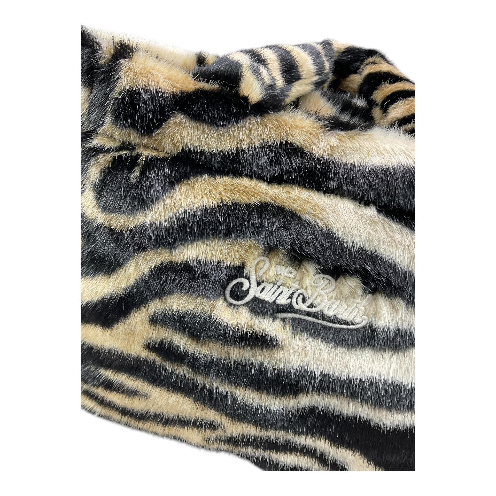 SAINT BARTH borsa fantasia zebrata Nero per Bambina COLETTESOFTFUR NERO SAINT BARTH 