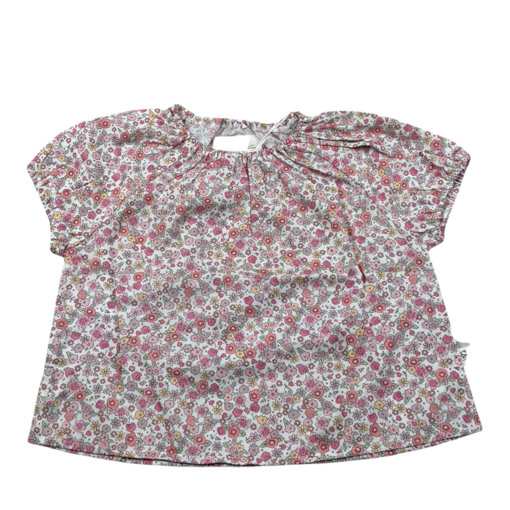 Teddy E Minou Camicia Mezza Manica Fantasia Floreale per Neonata E25CI011C0000 BIANCO TEDDY E MINOU 