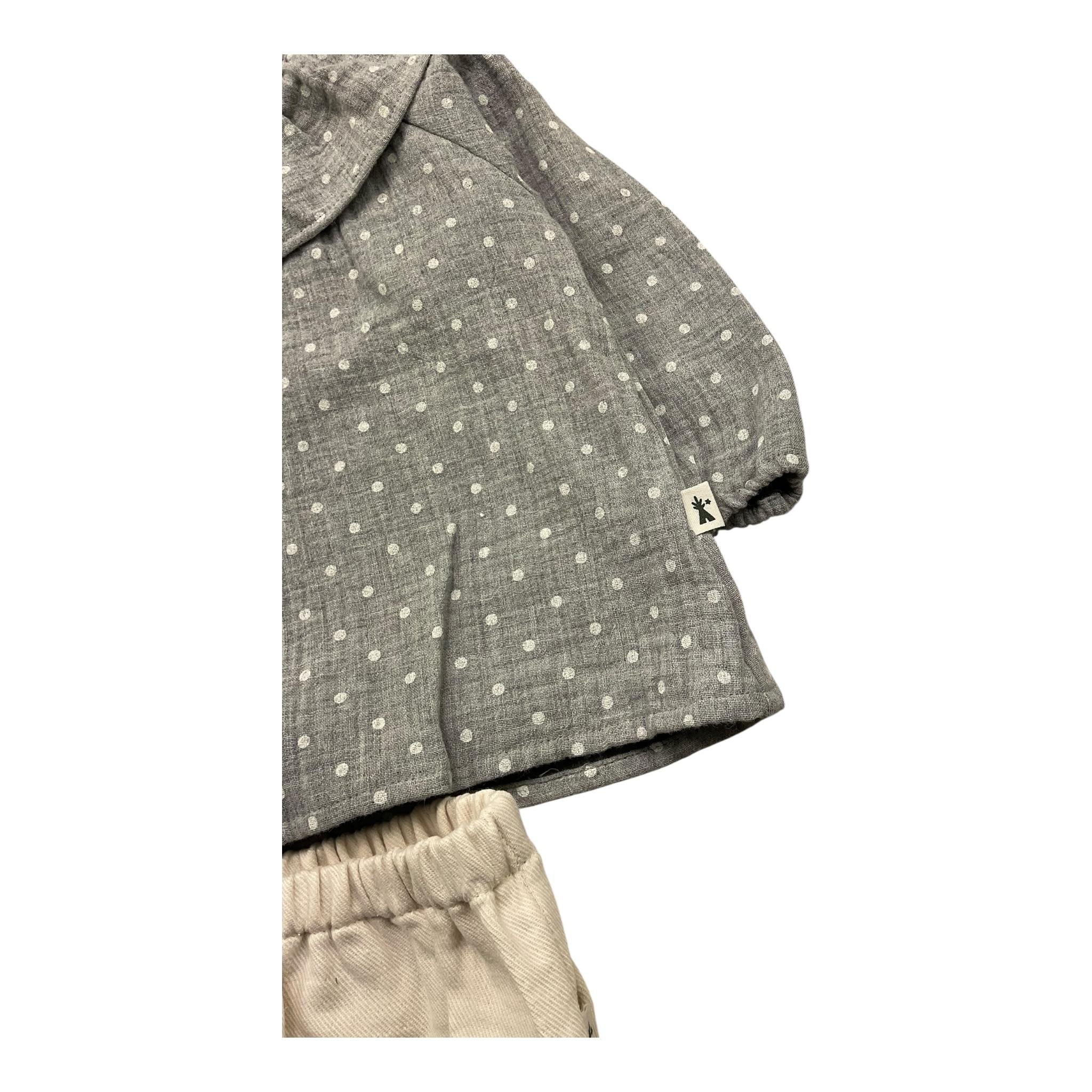PETIT INDI completo 2 pezzi camicia-culotte Grigio per Neonata AW24B0201 GRIGIO PETIT INDI 