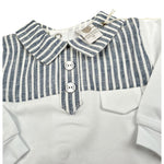 Marlu' Tutina Tinta Unita con Fantasia A Righe per Neonata EC5614 BIANCO MARLU' 