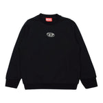 DIESEL felpa chiusa girocollo tinta unita con stampa brillantinata Nero per Bambina J01952 NERO DIESEL 