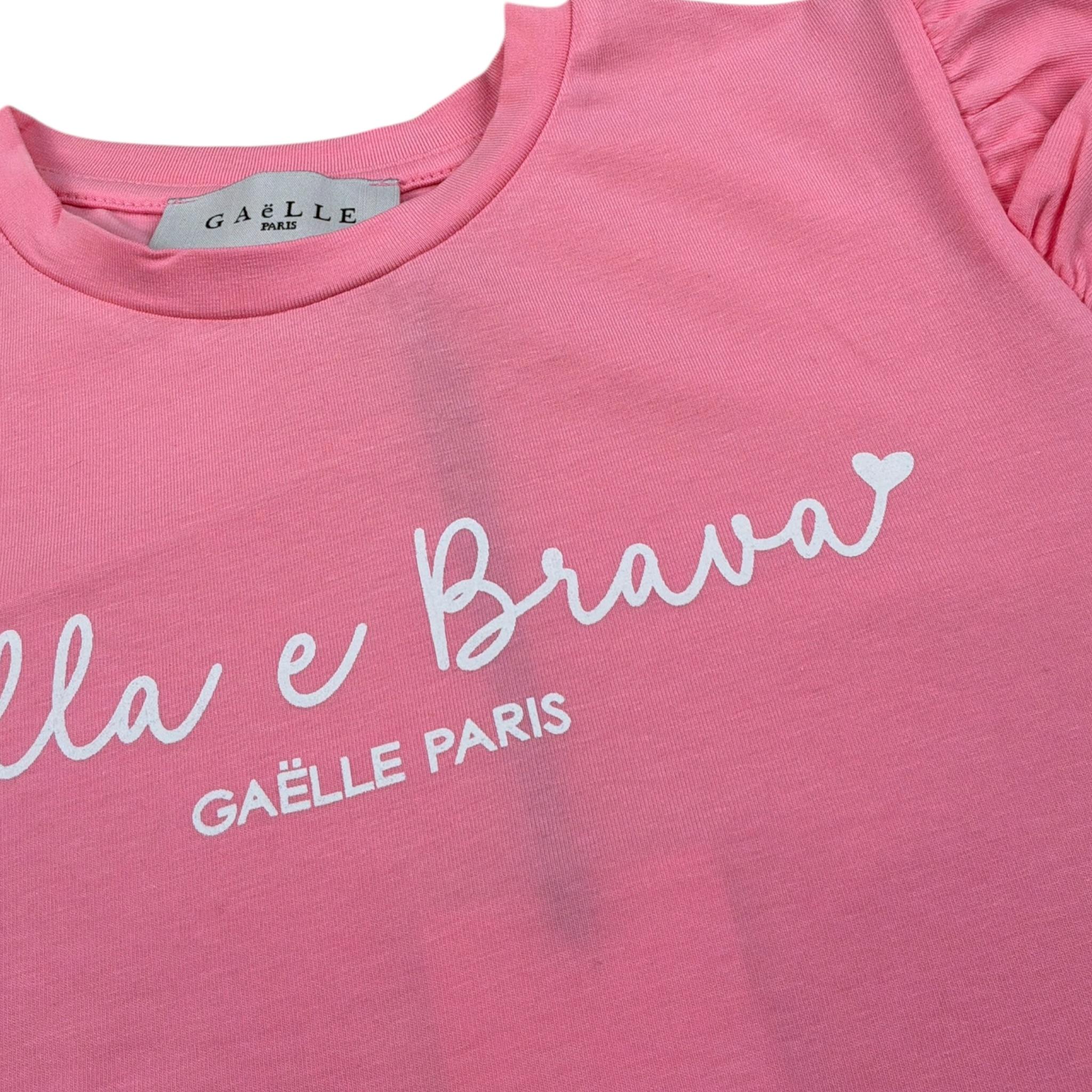 Gaelle T-Shirt tinta unita con Stampa Rosa per Bambina 2746M00511 ROSA GAELLE 
