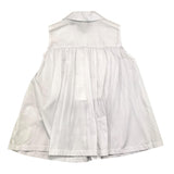 Simonetta Camicia Giromanica Tinta Unita Con Ricami Bianco Per Bambina