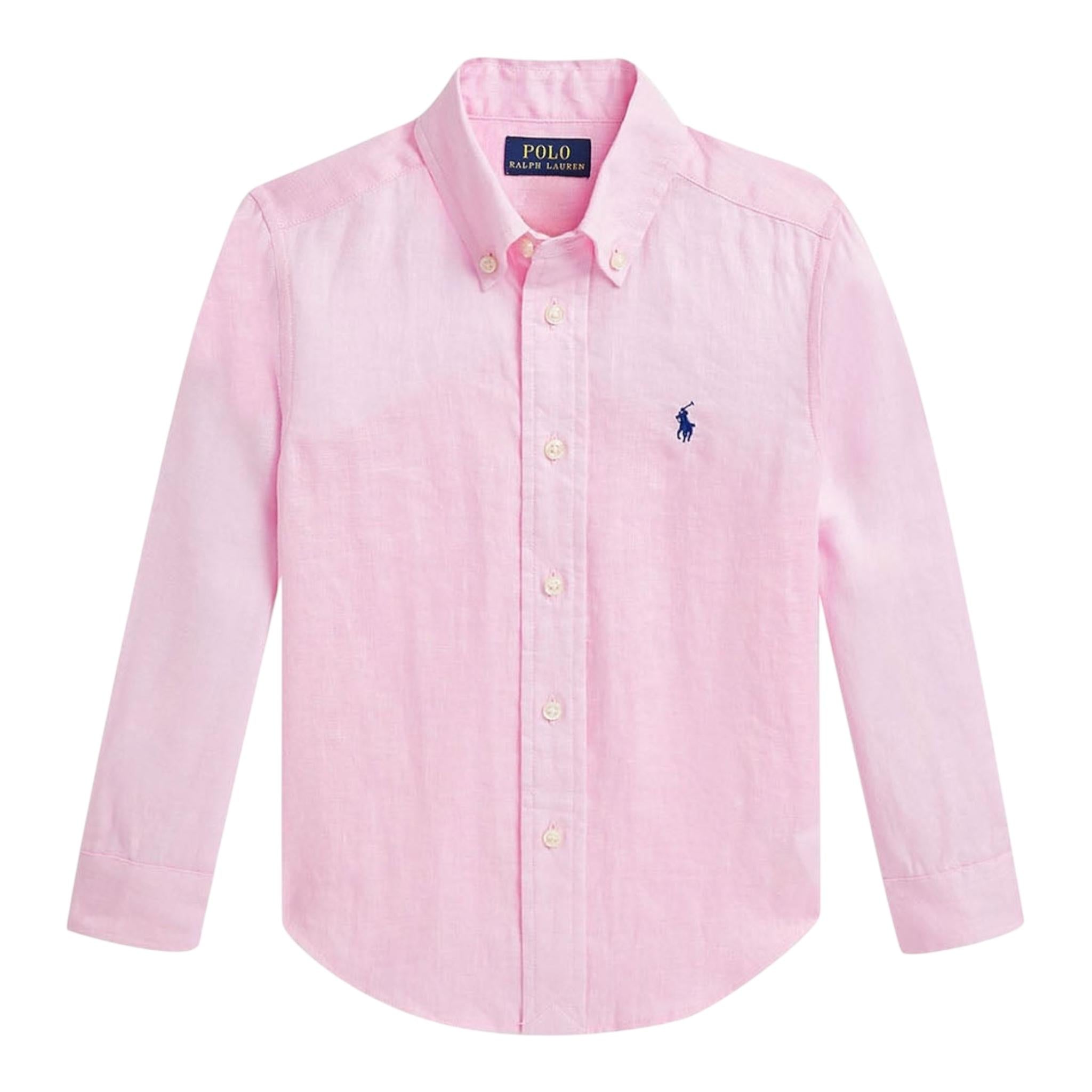 Ralph Lauren Camicia Manica Lunga Tinta Unita per Bambino 323967600002 ROSA RALPH LAUREN 