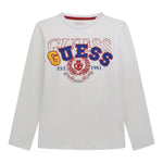 Guess Shirt Girocollo Tinta Unita con Stampa per Neonato N4RI01K8HM4N BIANCO GUESS 
