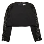 ICEBERG camicia manica lunga tinta unita con profili maniche paillettate Nero per Bambina TSICE53562J NERO ICEBERG 