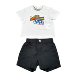 Moschino Completo 2 Pezzi T-Shirt-Bermuda Bicolore per Neonato MOG00A BIANCO/NERO MOSCHINO 