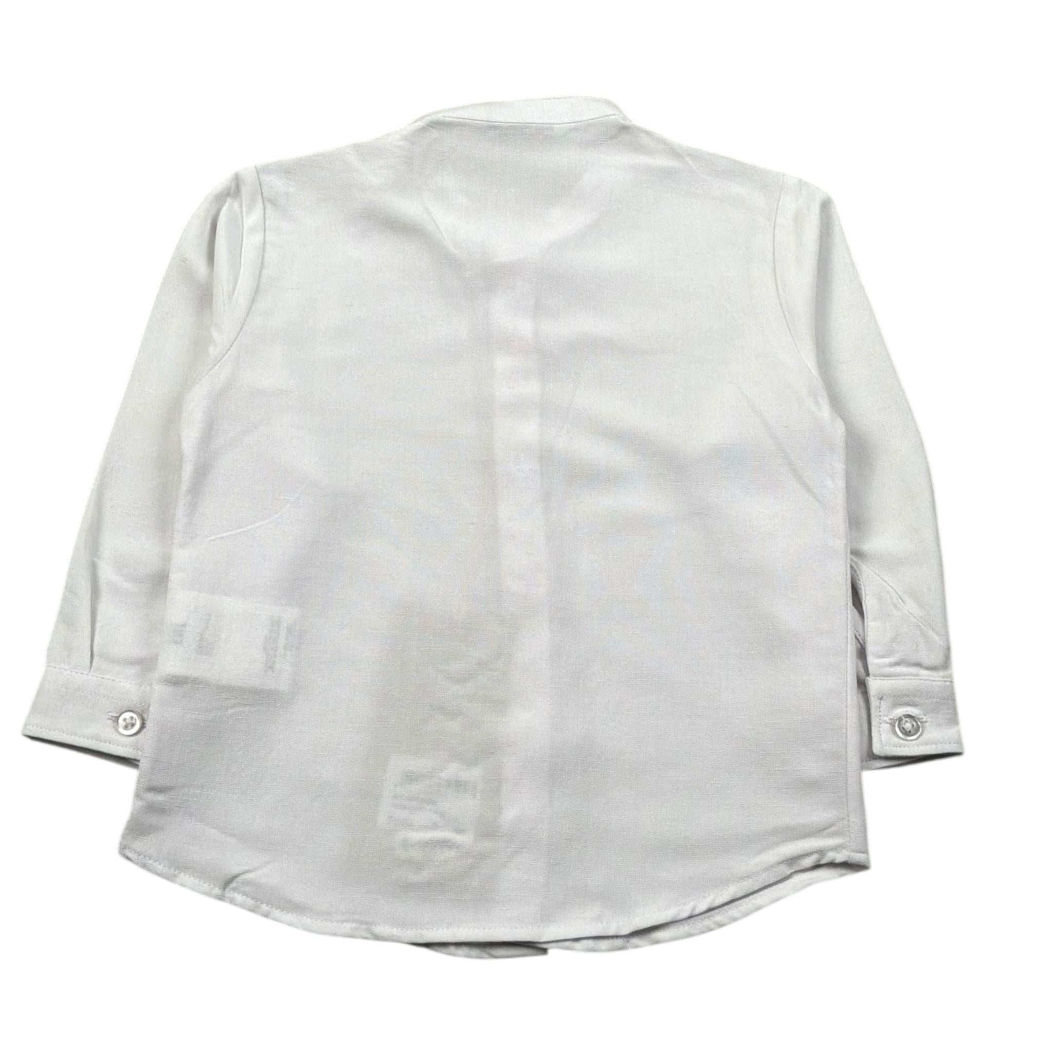 Manuel Ritz Camicia Manica Lunga Tinta Unita Collo Coreano per Neonato MR3096N BIANCO MANUEL RITZ 