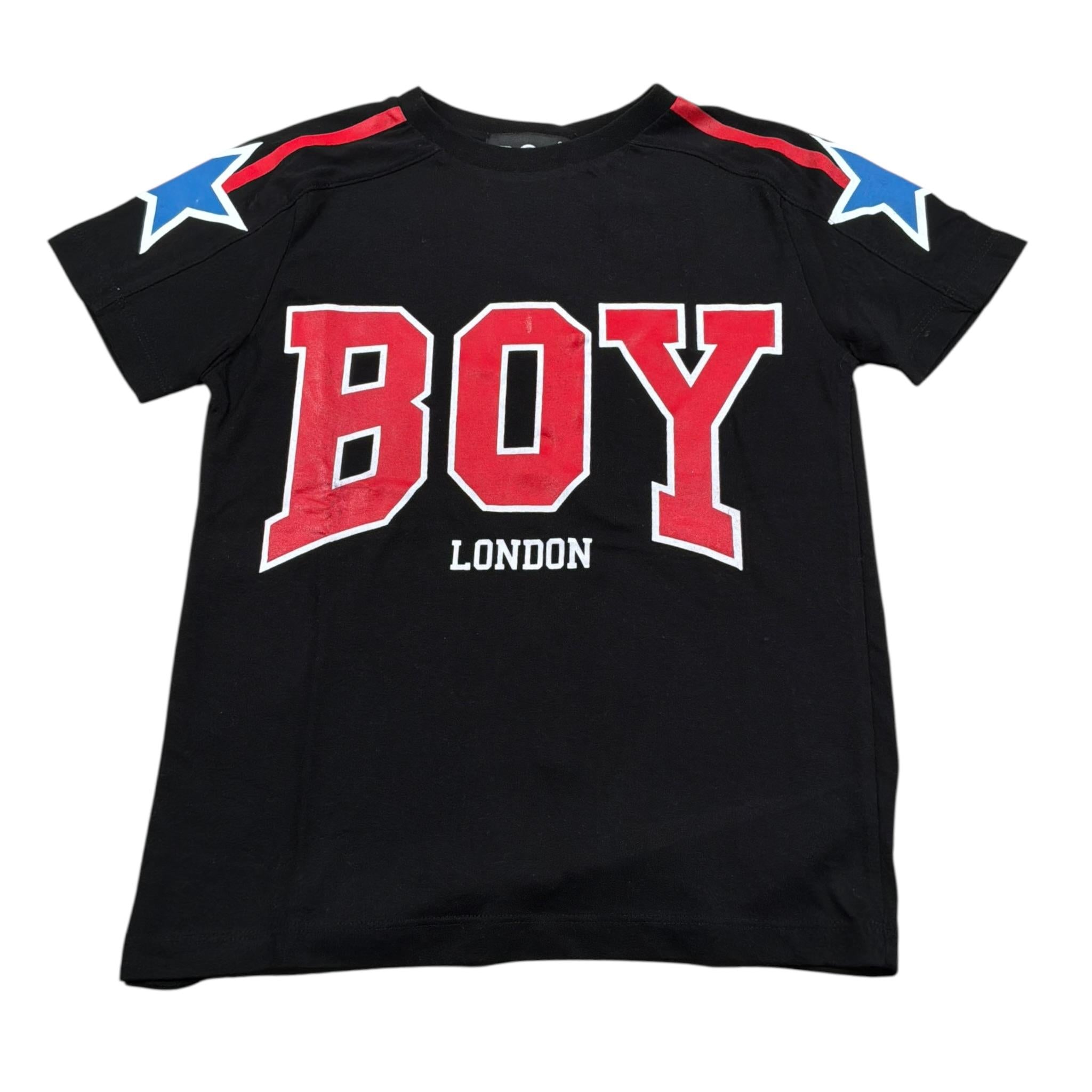 Boy London T-Shirt Girocollo tinta unita con Stampa Nero per Bambino TSBL2157J NERO BOY LONDON 