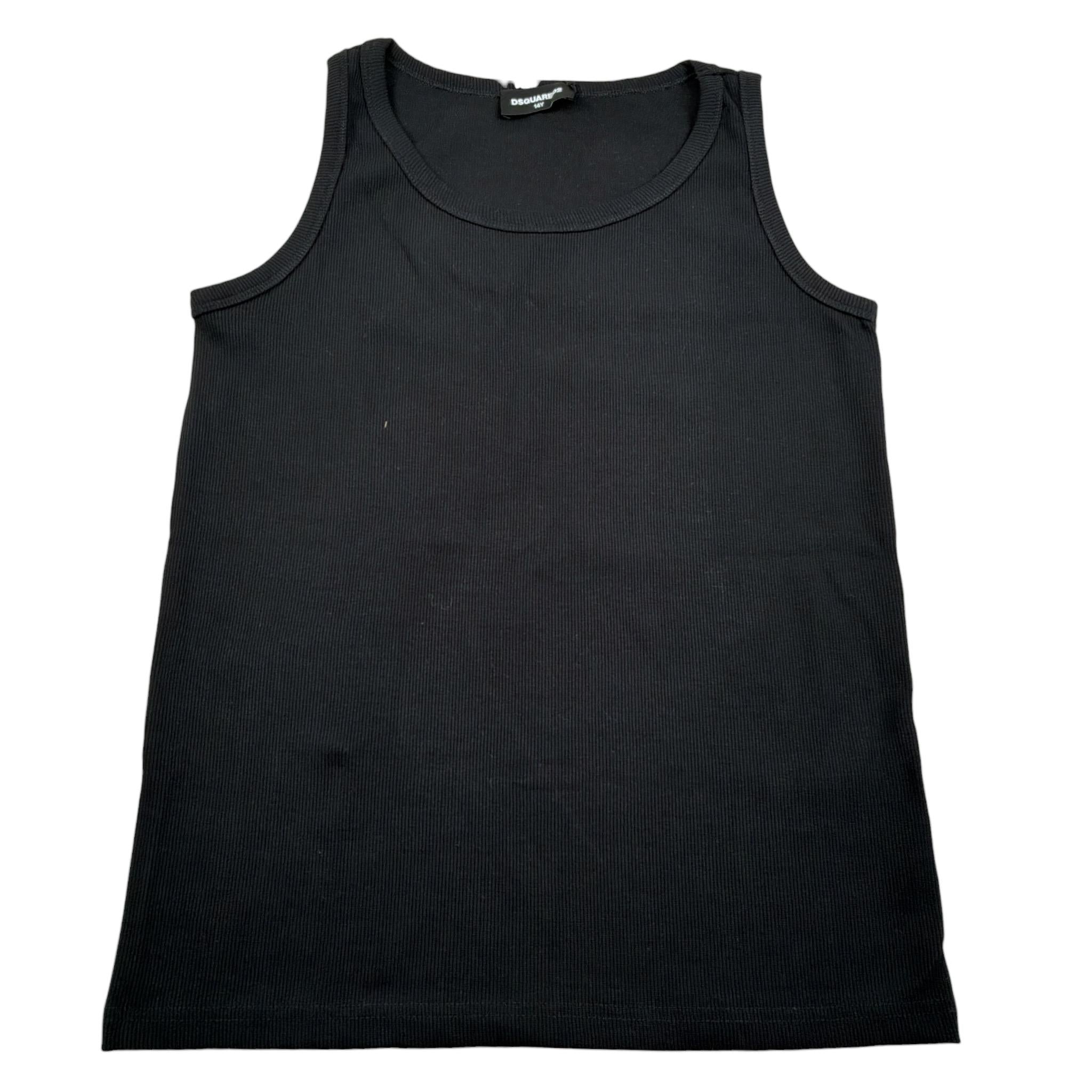 Dsquared2 Canotta Girocollo tinta unita con Logo Nero per Bambino DQ2783X NERO DSQUARED2 