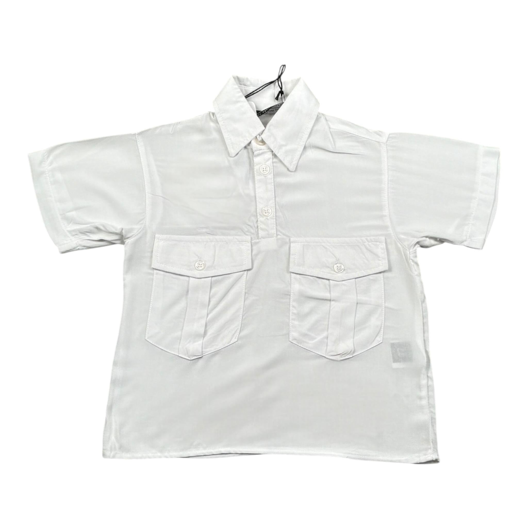 Duepuntozero Camicia Mezza Manica Tinta Unita per Neonato CAM200N BIANCO DUEPUNTOZERO 