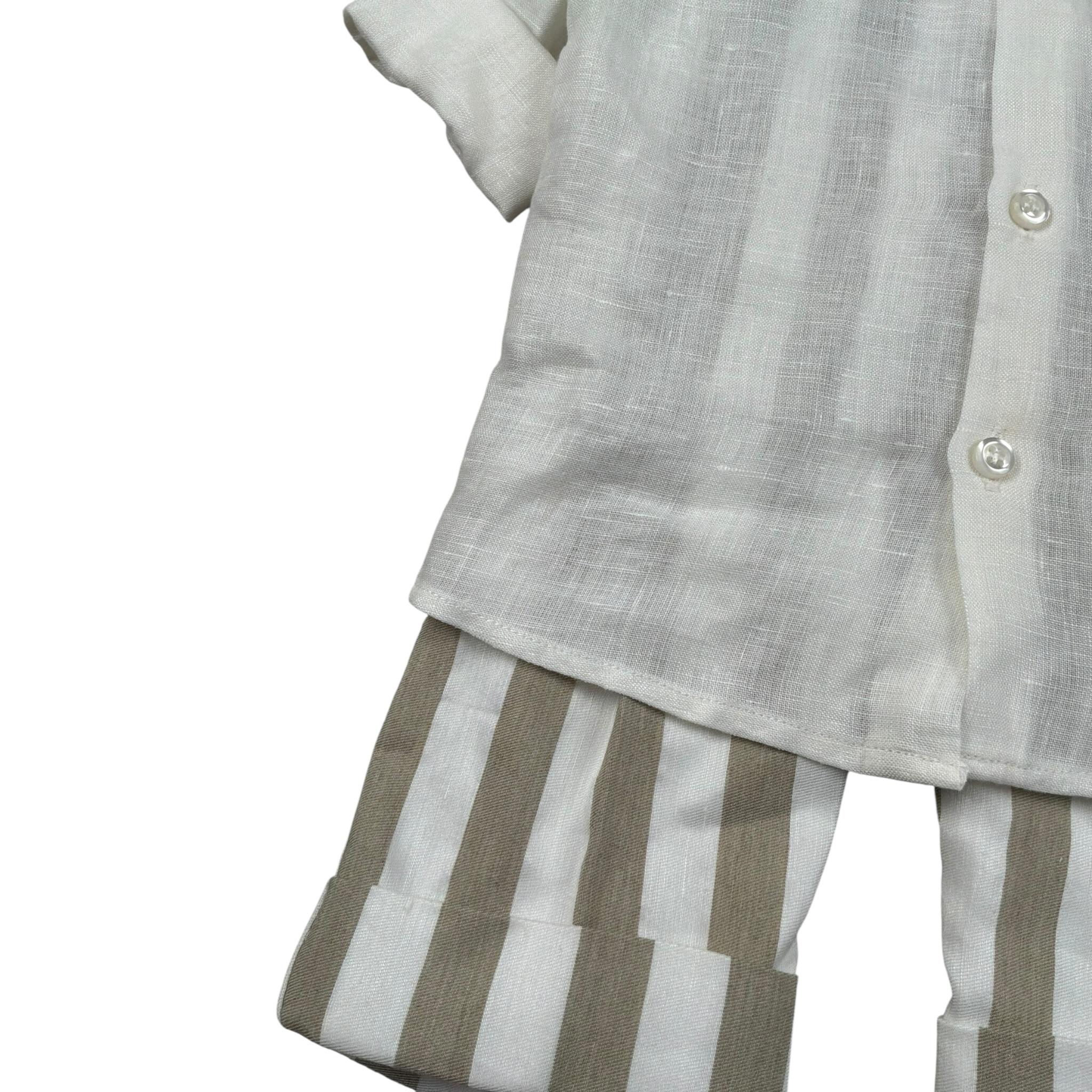 Marlu' Completo 3 Pezzi Camicia-Pantalone-Papillon per Neonato ES2971 PANNA MARLU' 