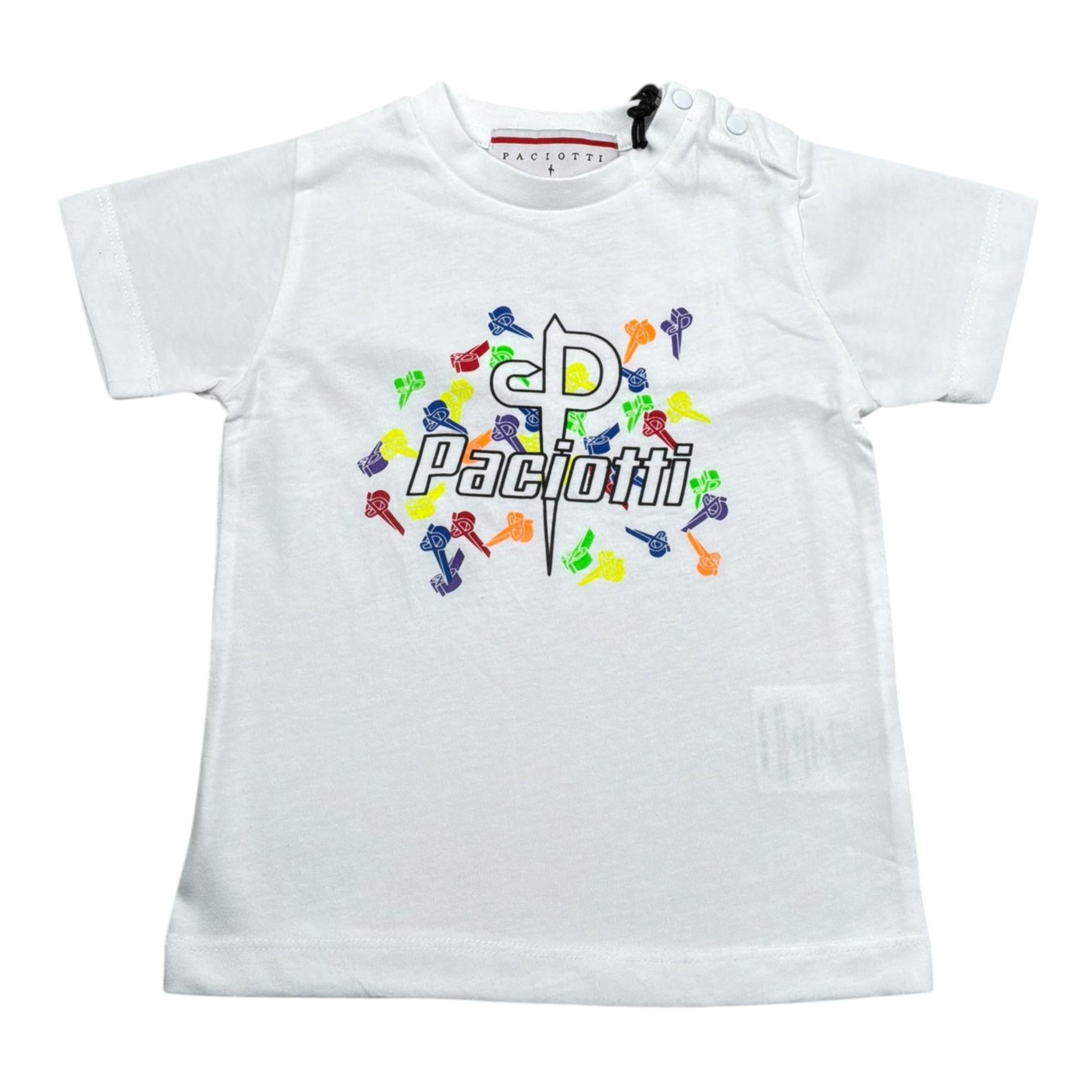 Cesare Paciotti T-Shirt Girocollo Tinta Unita con Stampa per Neonato TSP4119BN BIANCO CESARE PACIOTTI 