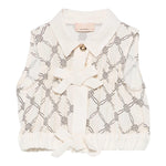 Elisabetta Franchi Camicia Giromanica Tinta Unita con Loghi per Bambina EGCA042J PANNA ELISABETTA FRANCHI 
