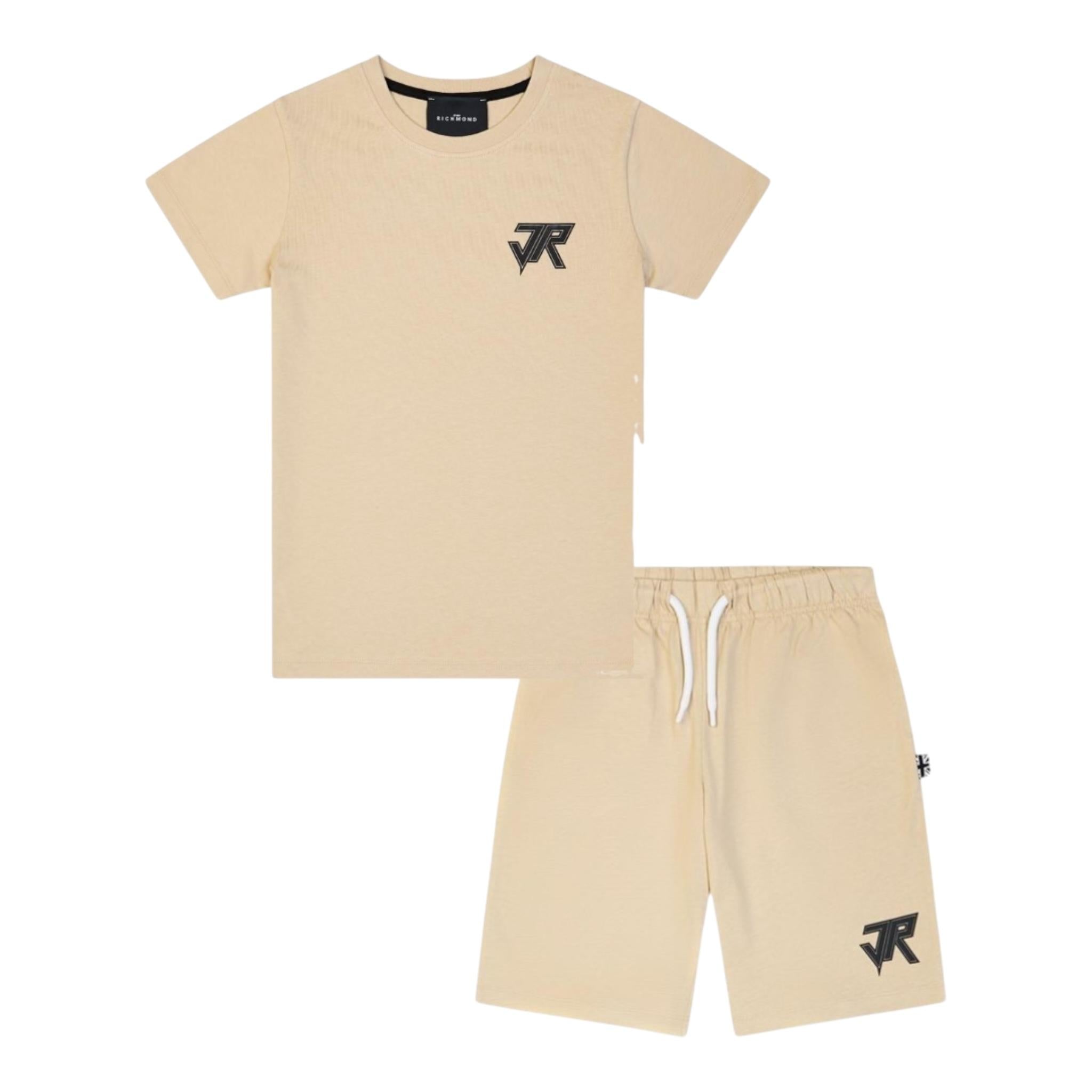 John Richmond Completo 2 Pezzi T-Shirt-Bermuda Tinta Unita per Bambino RBP25134CJXX BEIGE JOHN RICHMOND 