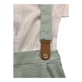Calamaro Completo 2 Pezzi Camicia-Salopette Bianco/Verde Per Neonato