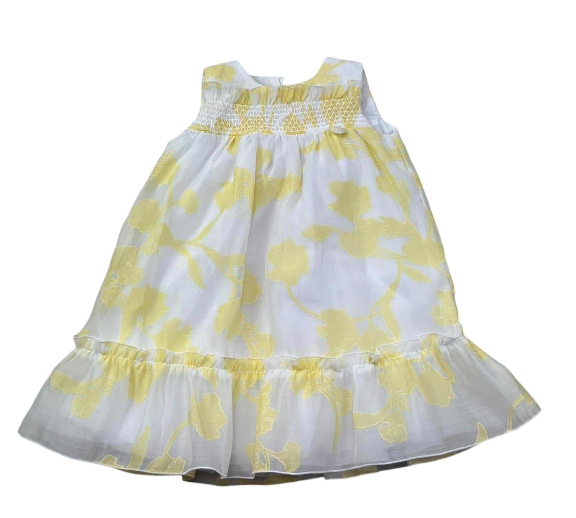 Le Bebe Abito Giromanica Tinta Unita Stampa Fantasia per Neonata LBG6370 BIANCO LE BEBE 