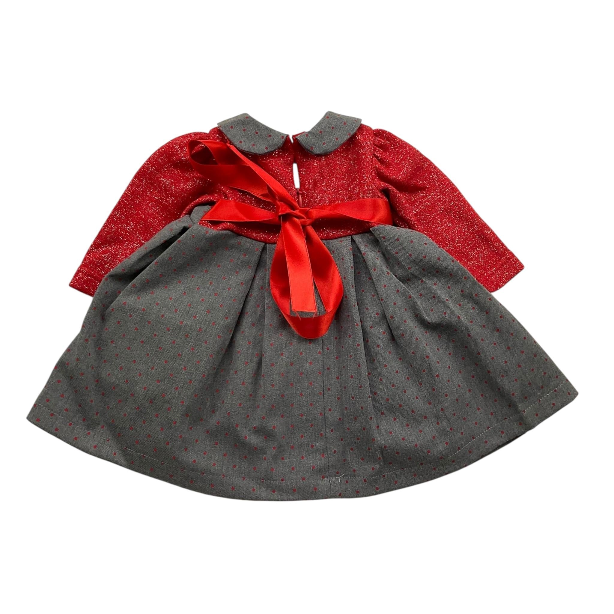 BAMBOLINA abito manica lunga tinta unita con maniche in contrasto Grigio per Neonata 9904 GRIGIO BAMBOLINA 