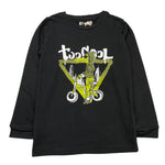 EMC shirt girocollo tinta unita con stampa in contrasto Nero per Bambino BX2314 NERO EMC 