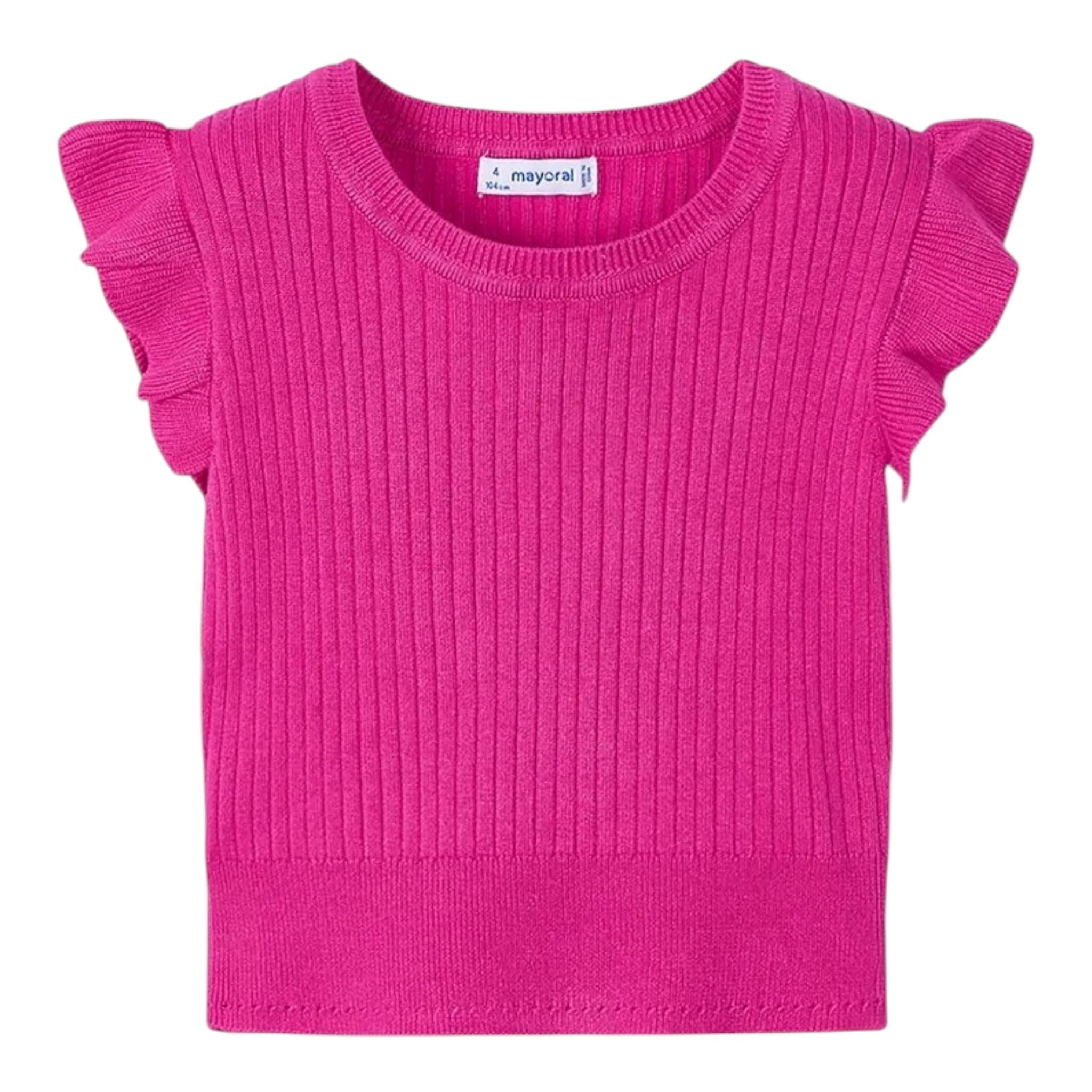 Mayoral Maglia Giromanica Tinta Unita per Bambina 3024 FUXIA MAYORAL 