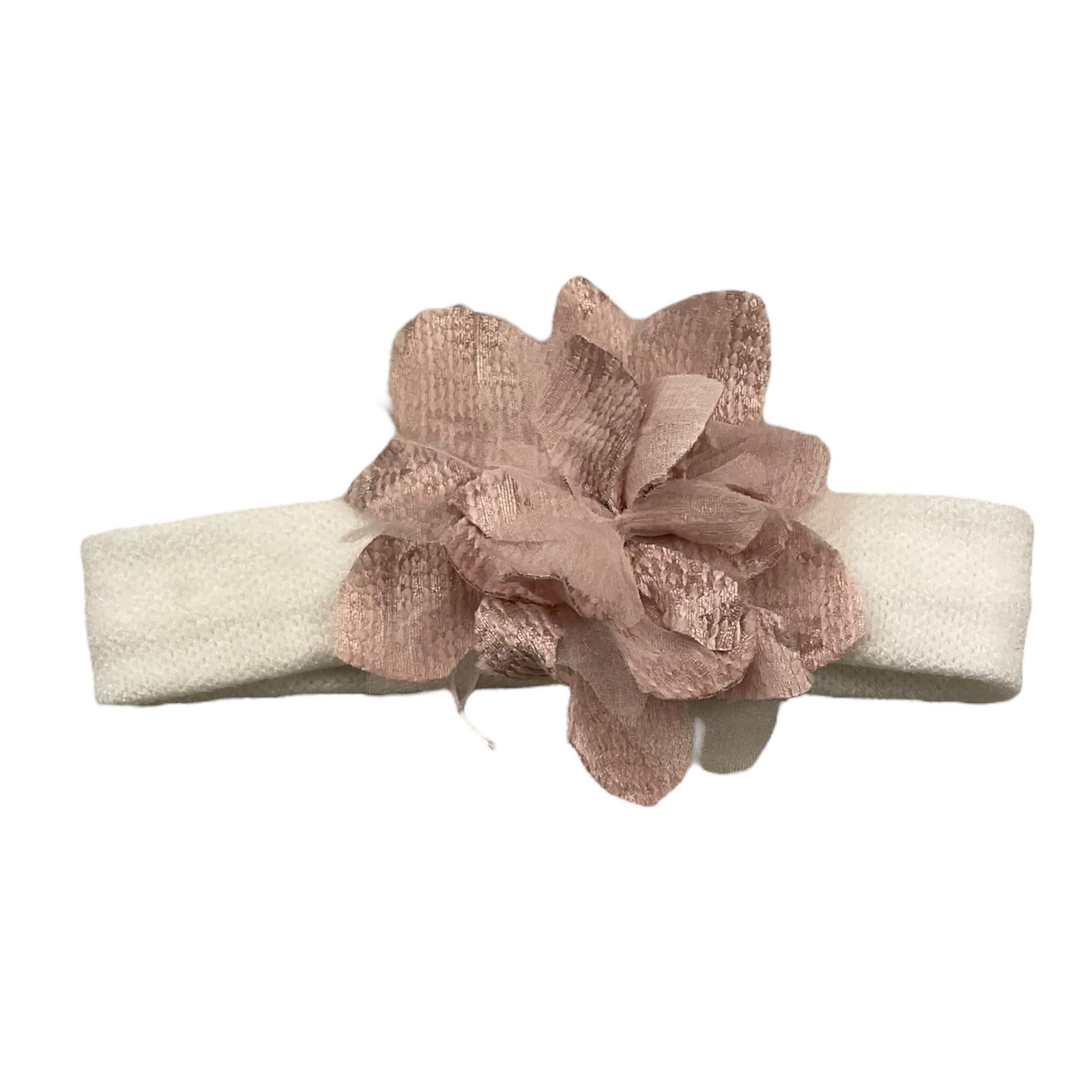 LALALU' fascia capelli tinta unita con fiore in contrasto Panna per Neonata FAL9N PANNA LALALU' 
