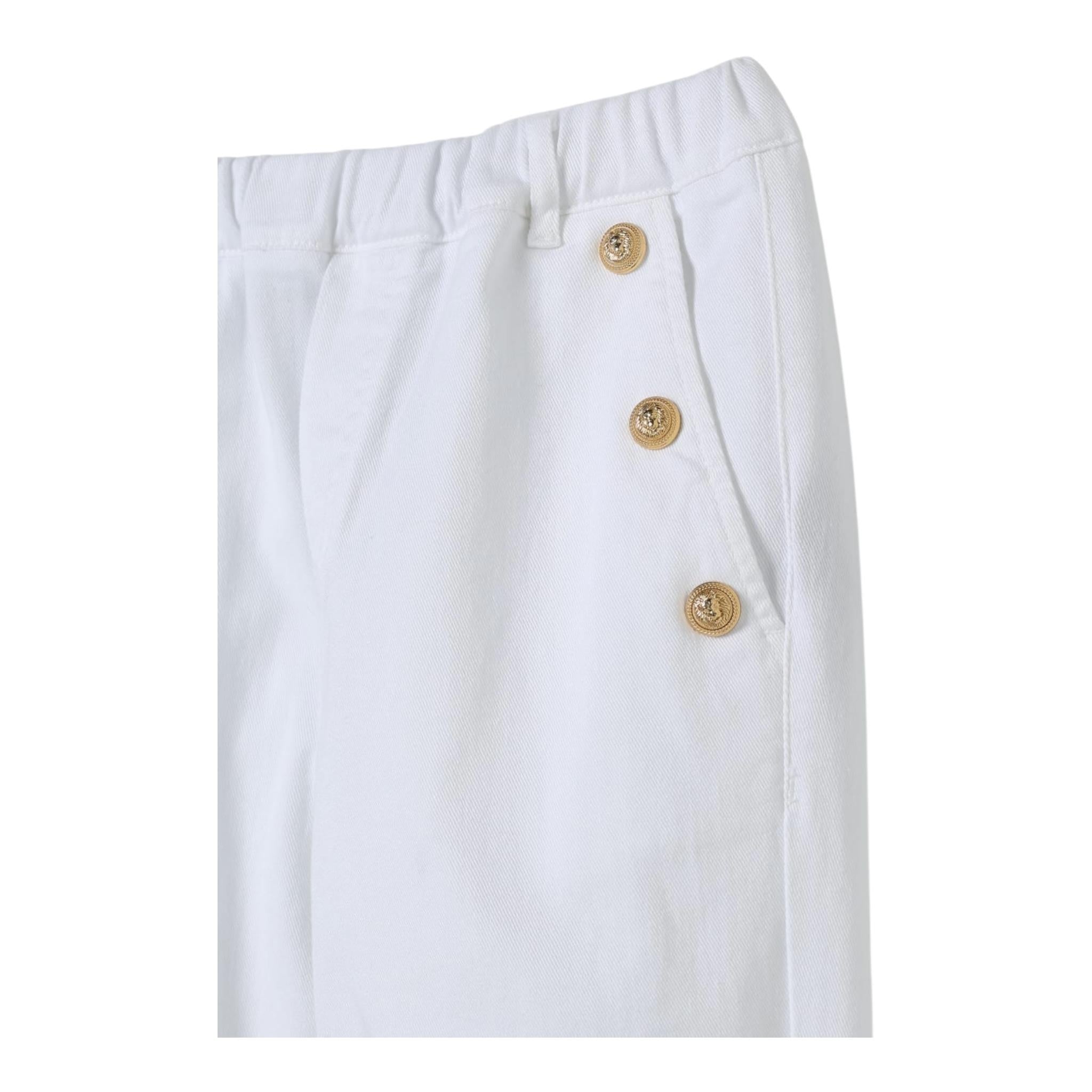 Balmain Pantalone Tinta Unita con Elastico In Vita per Bambina BW6Q5 BIANCO BALMAIN 
