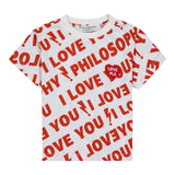 PHILOSOPHY t-shirt girocollo tinta unita con stampe in contrasto Bianco per Bambina PFTS007 BIANCO PHILOSOPHY 