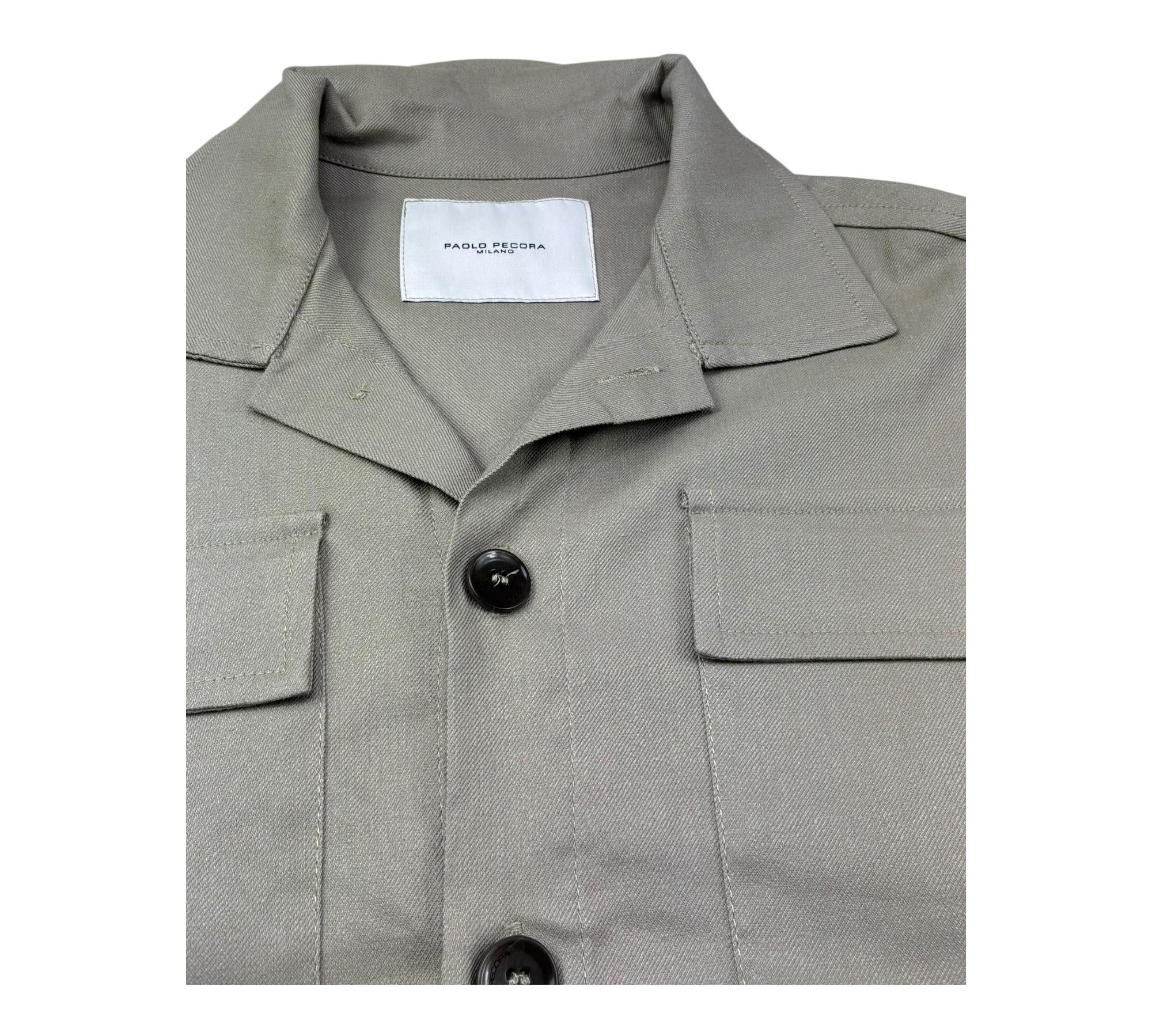 Paolo Pecora Camicia Manica Lunga Tinta Unita per Bambino PP4186 VERDE PAOLO PECORA 