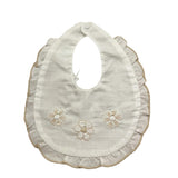 Barcellino Bavetta Tinta Unita con Stampa per Neonata 4292 BIANCO BARCELLINO 