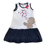 Monnalisa Abito Giromanica Tinta Unita con Stampa per Bambina 314915 BIANCO MONNALISA 