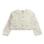 Fracomina Giubbino Crop Tinta Unita con Ricami per Bambina FM0574 BIANCO FRACOMINA 