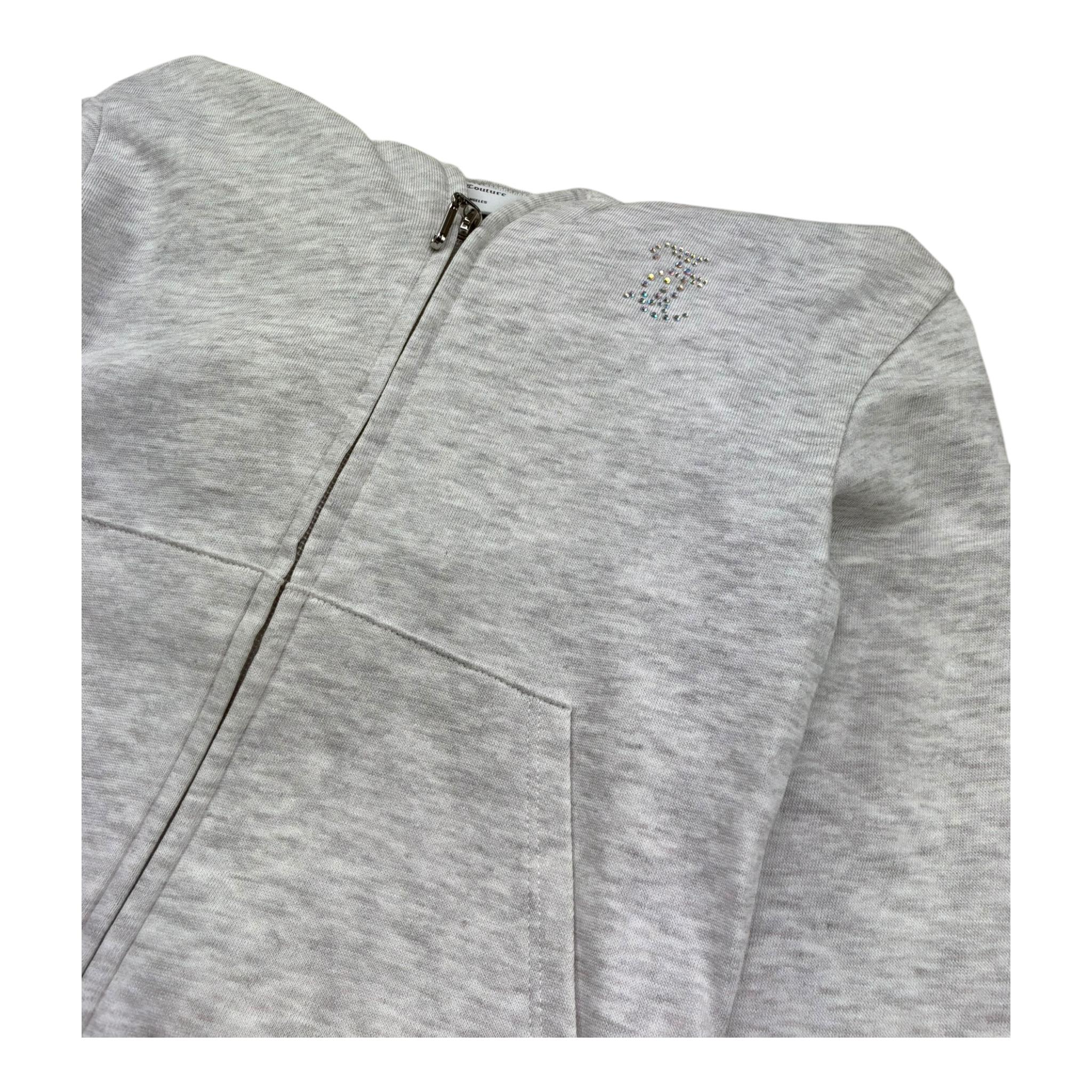 Juicy Couture Felpa Tinta Unita con Zip E Cappuccio per Bambina JBX6711 GRIGIO JUICY COUTURE 