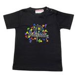 Cesare Paciotti – Einfarbiges T-Shirt mit Rundhalsausschnitt und schwarzem Logo-Print für Neugeborene