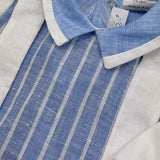 I Delfi Tutina Bicolore con Fantasia A Righe per Neonato 25P5270 BIANCO/AZZURRO I DELFI 