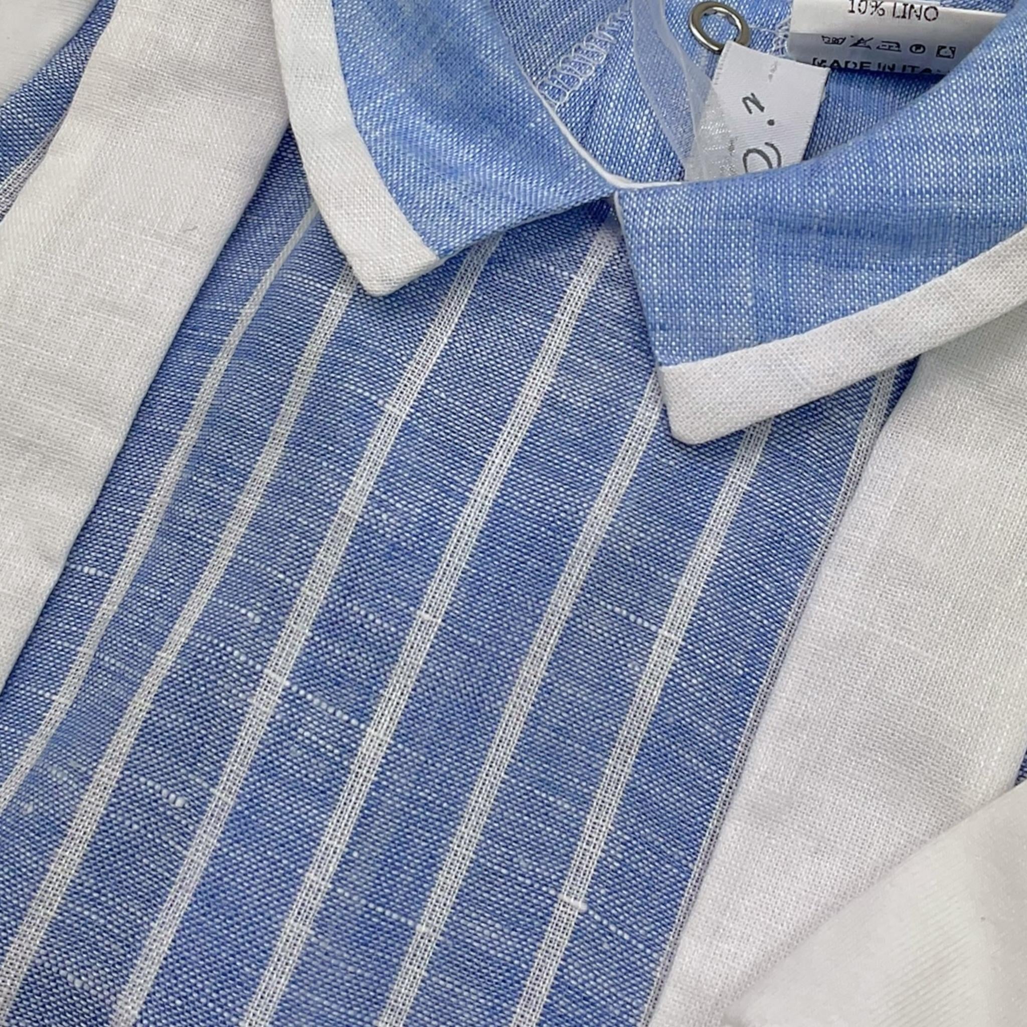 I Delfi Tutina Bicolore con Fantasia A Righe per Neonato 25P5270 BIANCO/AZZURRO I DELFI 