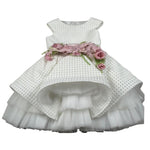 Raffaella Abito Cerimonia Tinta Unita Mezza Manica per Bambina ABRF BIANCO RAFFAELLA 