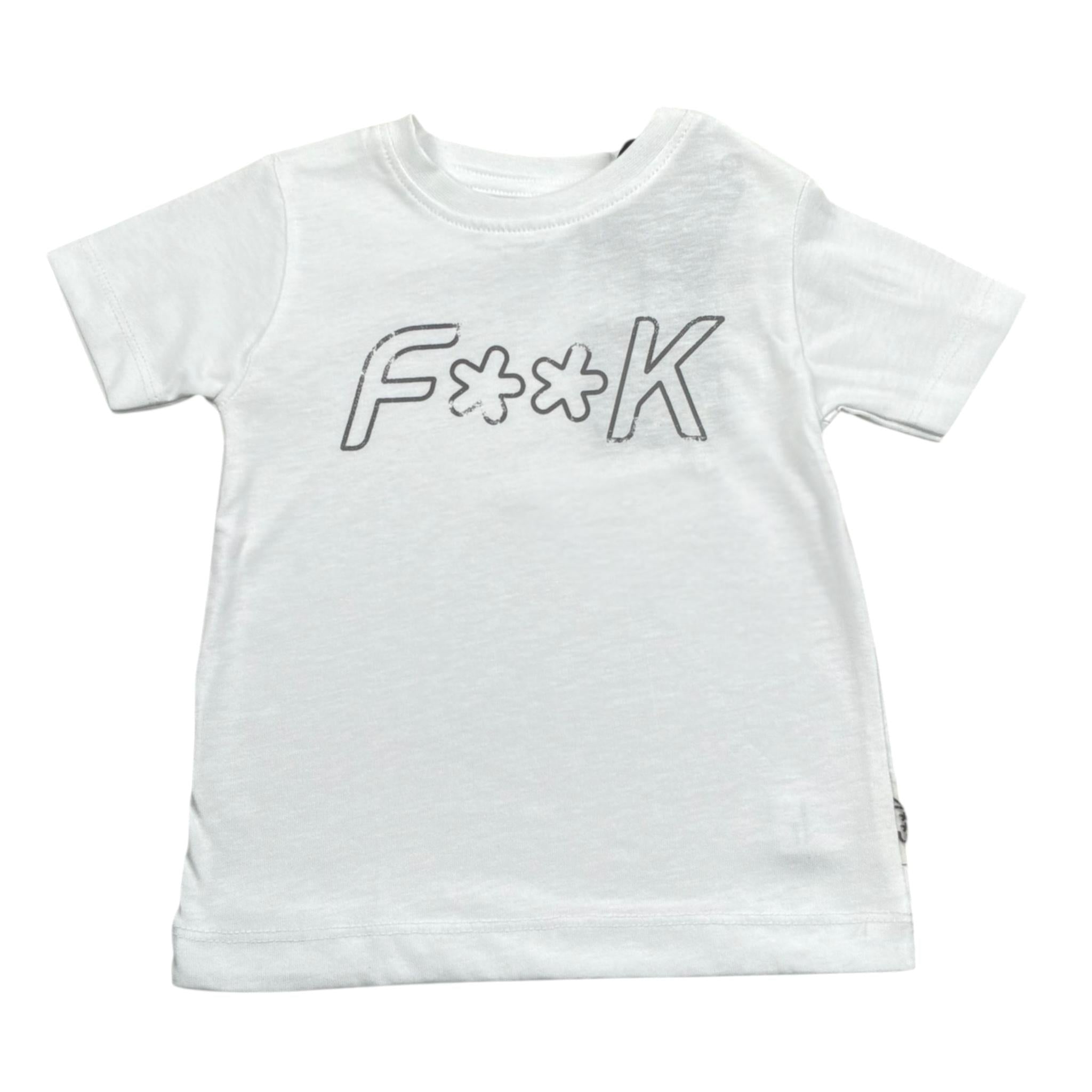F**K T-Shirt Girocollo Tinta Unita con Stampa per Neonato FJ224210RS BIANCO F**K 