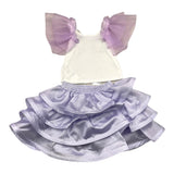 Miss Grant Completo 2 Pezzi Top Con Tulle-Gonna Bicolore Bianco/Lilla Per Bambina