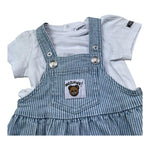 Moschino Completo 2 Pezzi T-Shirt-Salopette Bicolore per Neonata MDG01M BIANCO/AZZURRO MOSCHINO 