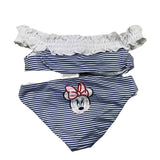 Monnalisa Costume 2Pz Tinta Unita Fascia-Slip Fantasia A Righe Bianco Per Neonata