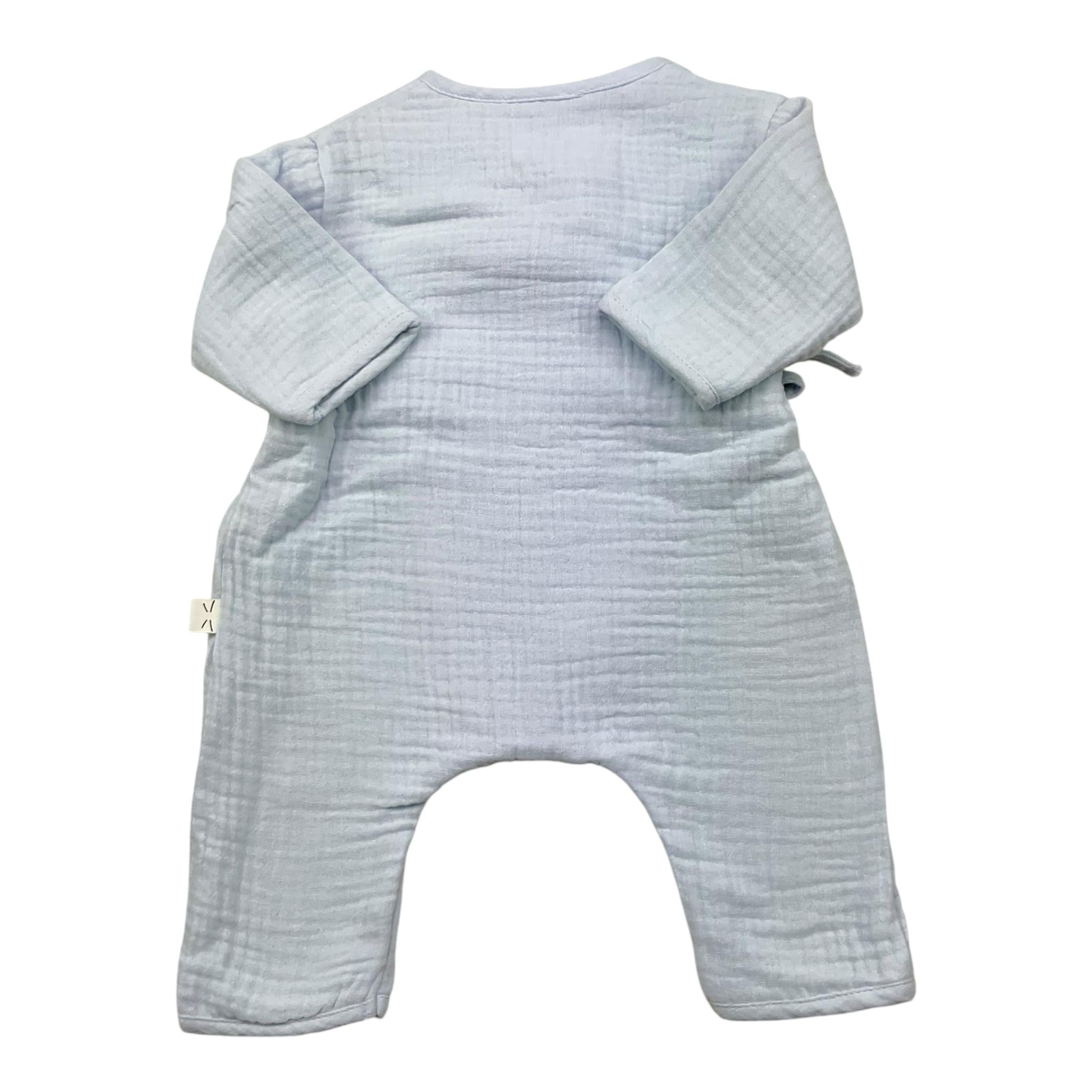 TEDDY E MINOU tutina tinta unita con lacci Azzurro per Neonato I23TU028C0059 AZZURRO TEDDY E MINOU 