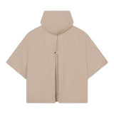 Chloe' Giubbino Tinta Unita Con Zip E Cappuccio Beige Per Bambina